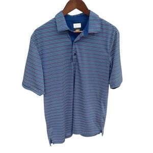 Greg Norman Men's Polo Golf Shirt Shark Logo Pullover Play-Dry Blue Medium